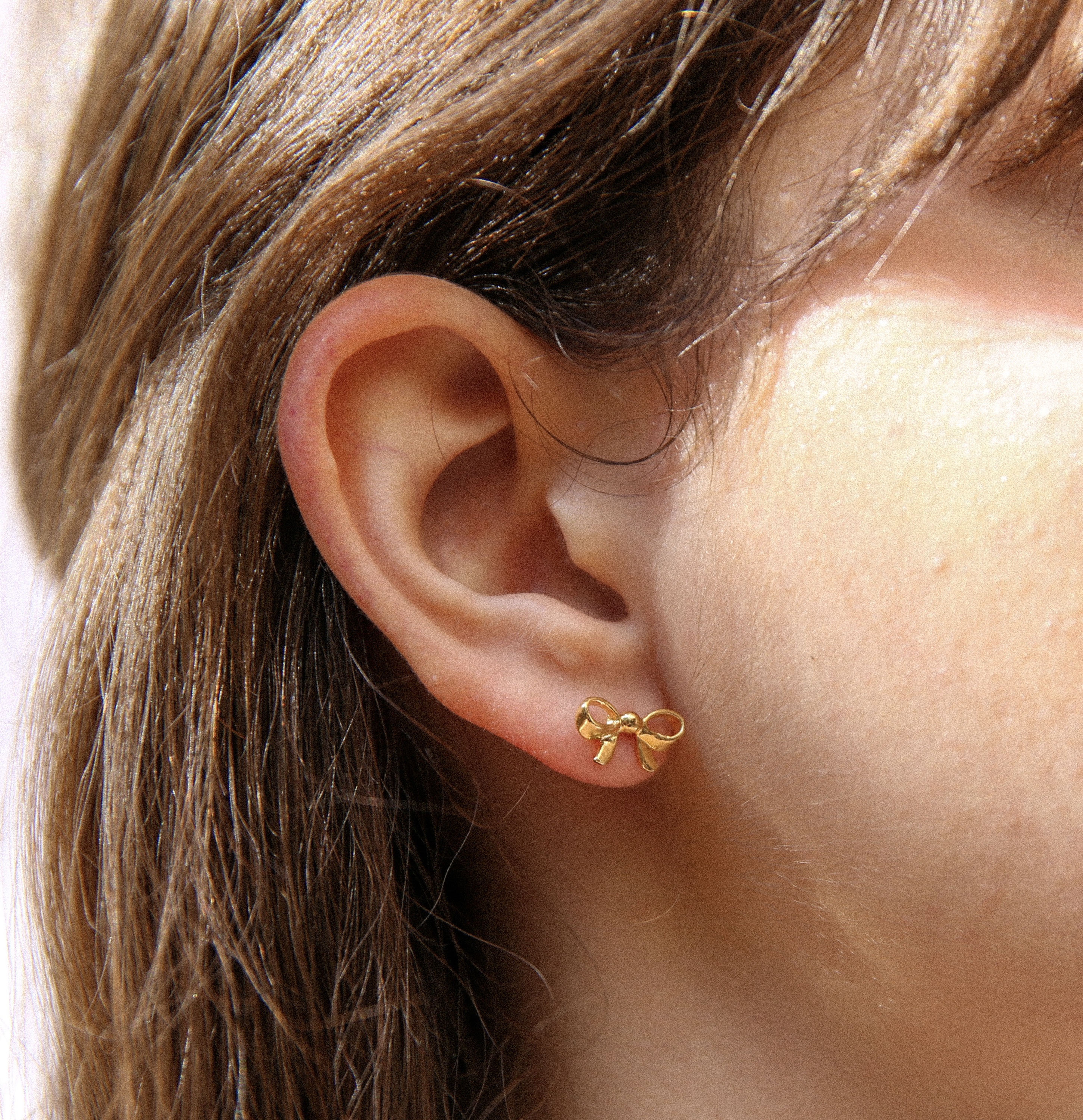 Mini Gold Bow Stud Earrings