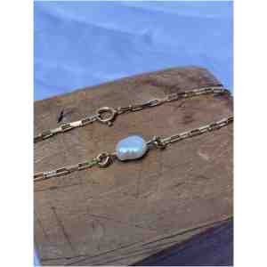 צמיד חוליות קטנות עם פנינה